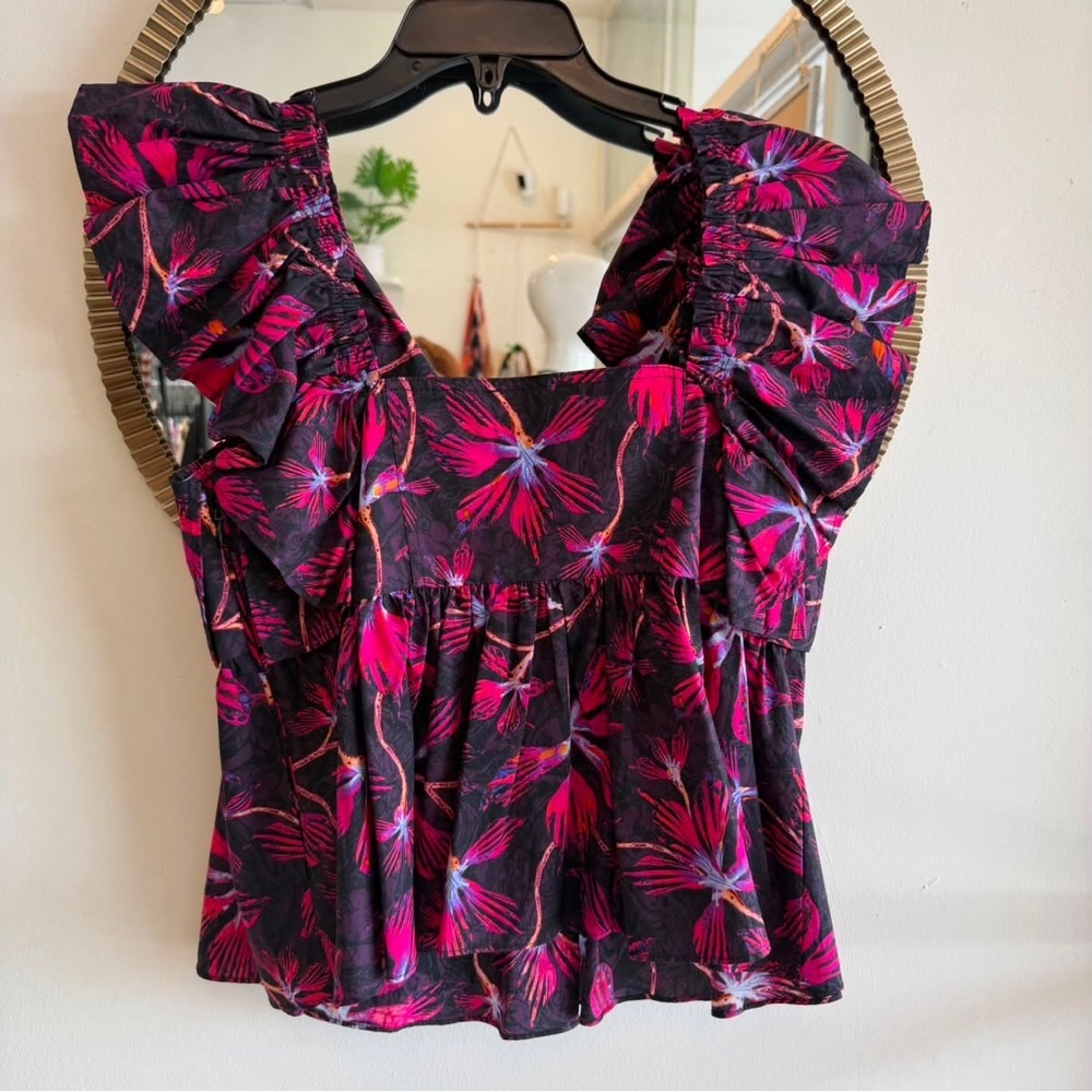 ULLA JOHNSON Dark Purple Size 6 Shirt - Picture 2 of 5